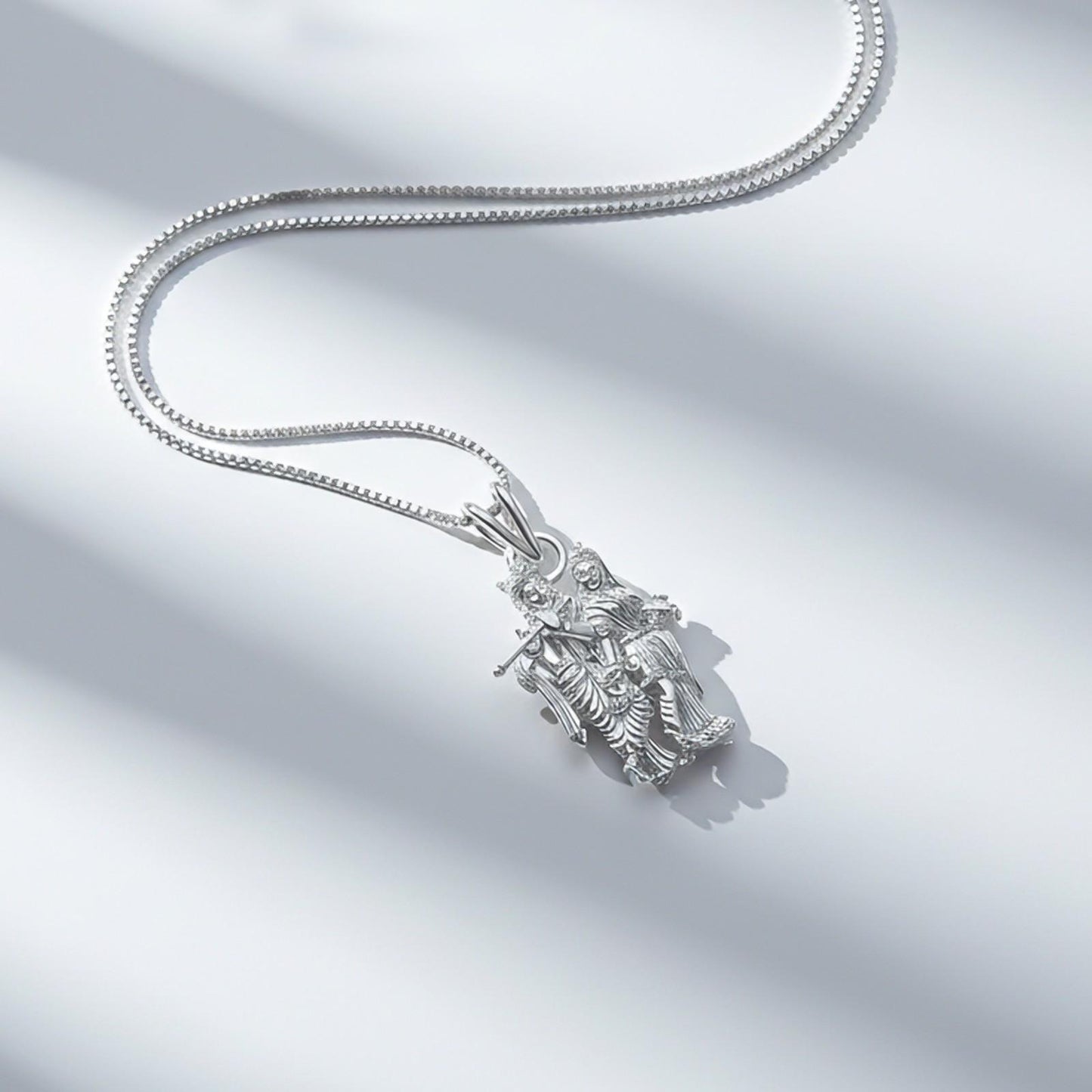Silver Radha Krishna Gift Pendant