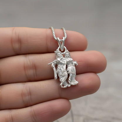 Silver Radha Krishna Gift Pendant