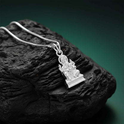 Silver God Ganesha Sitting Sterling Silver Pendant