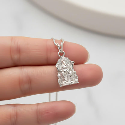 Silver Lalbagcha Raja Idol Silver Pendant