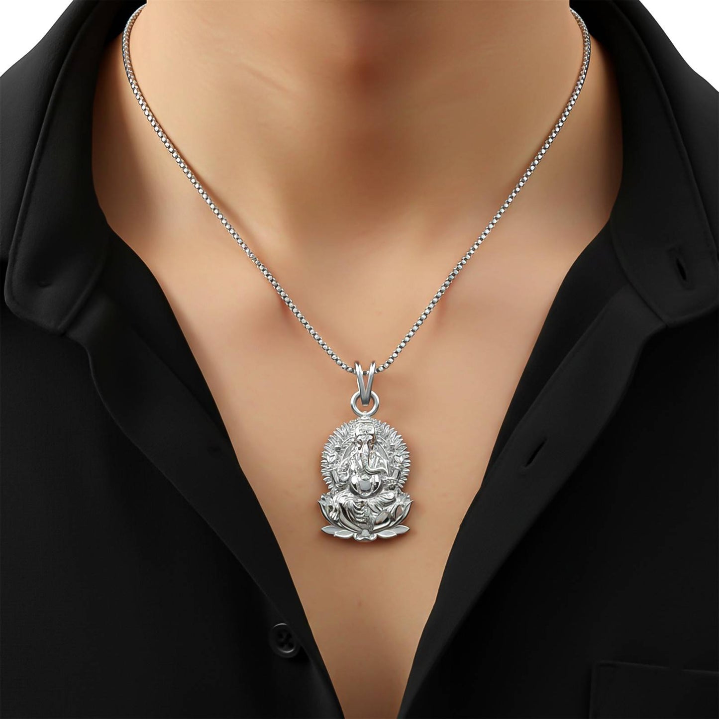 Silver Lord Ganesha Ganpati Pendant