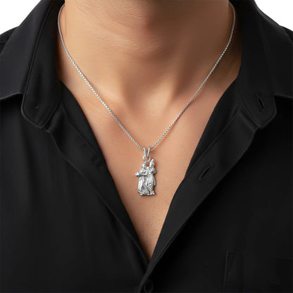 Silver Love of Radha Krishna Pendant for gift