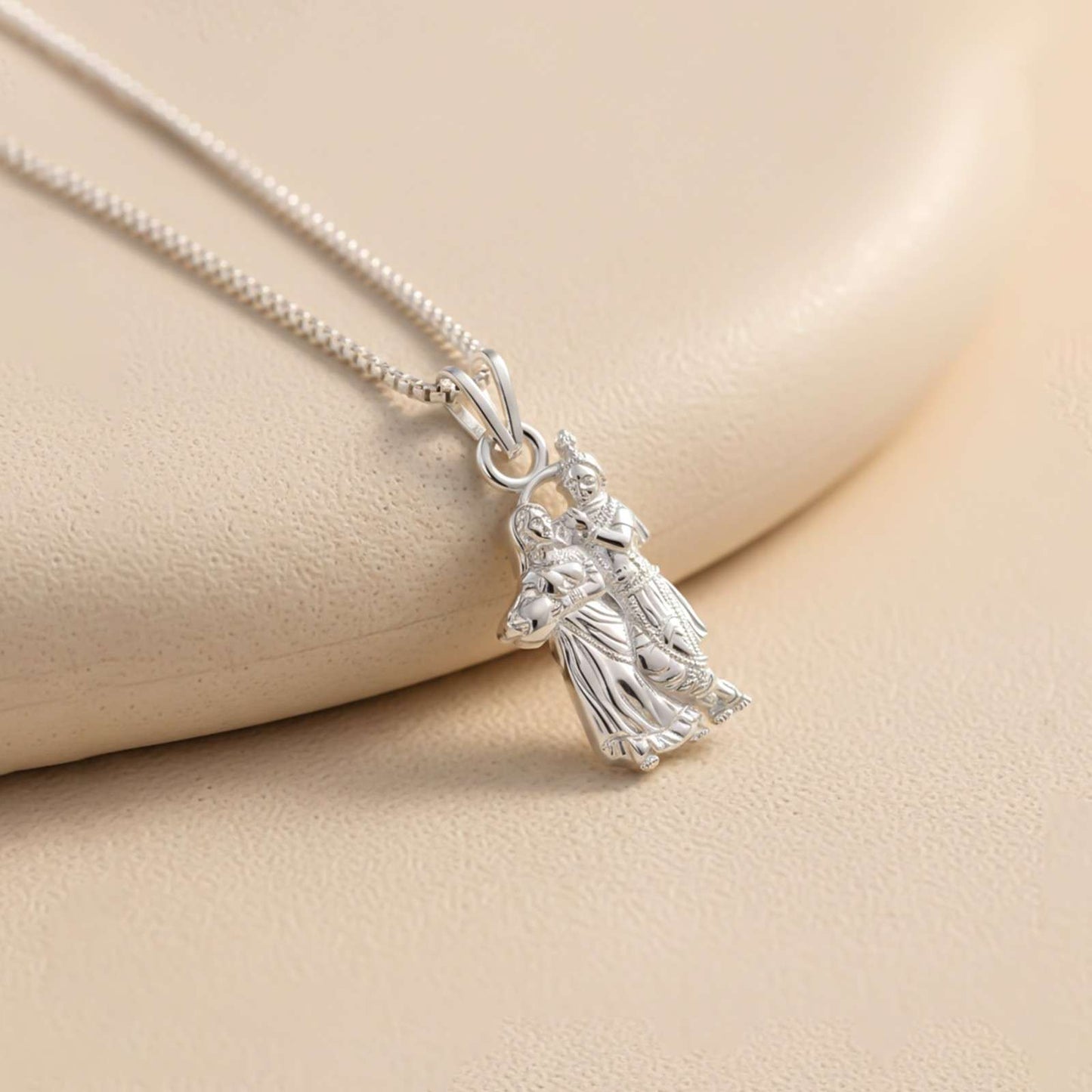 Silver Love of Radha Krishna Pendant for gift