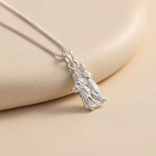 Silver Love of Radha Krishna Pendant for gift