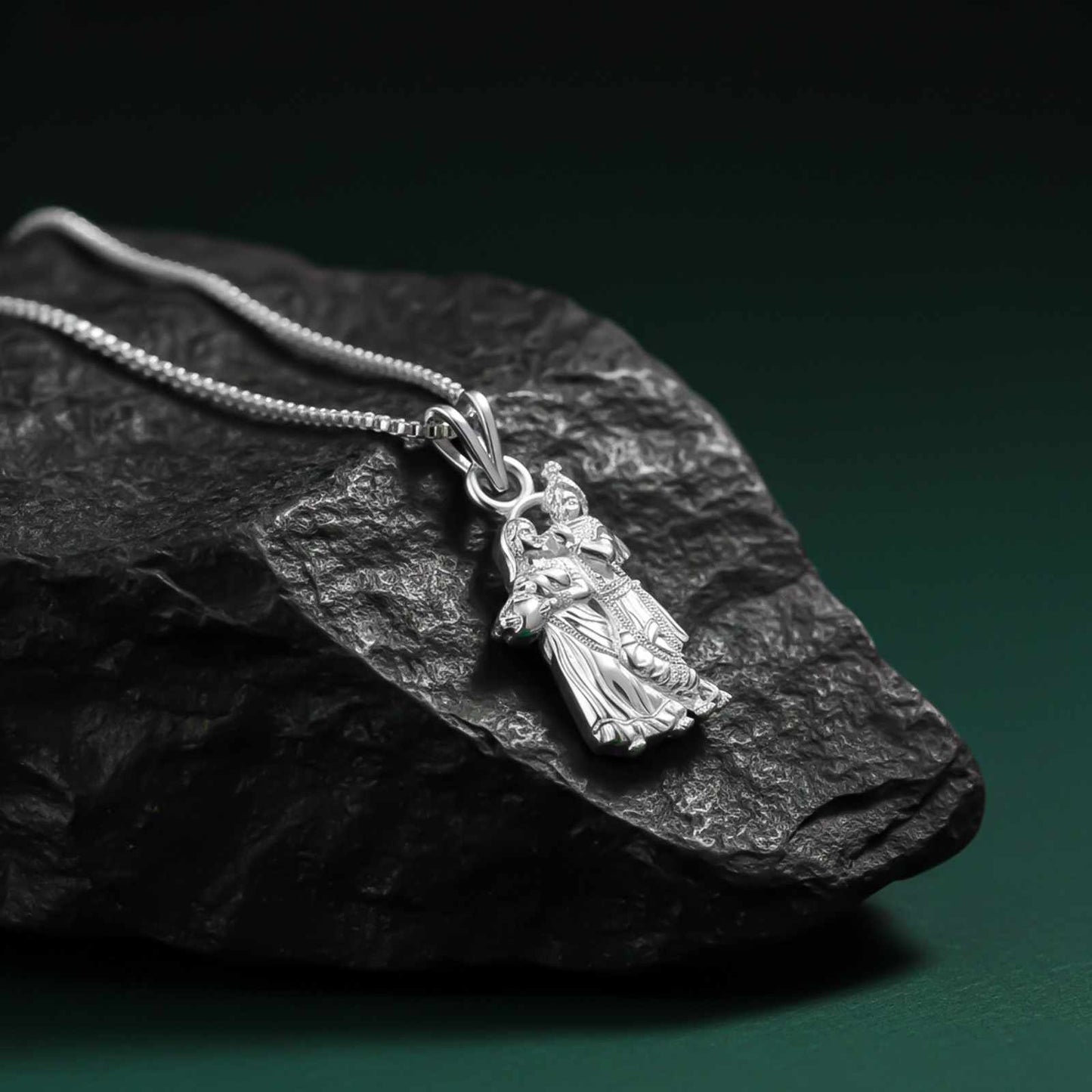 Silver Love of Radha Krishna Pendant for gift