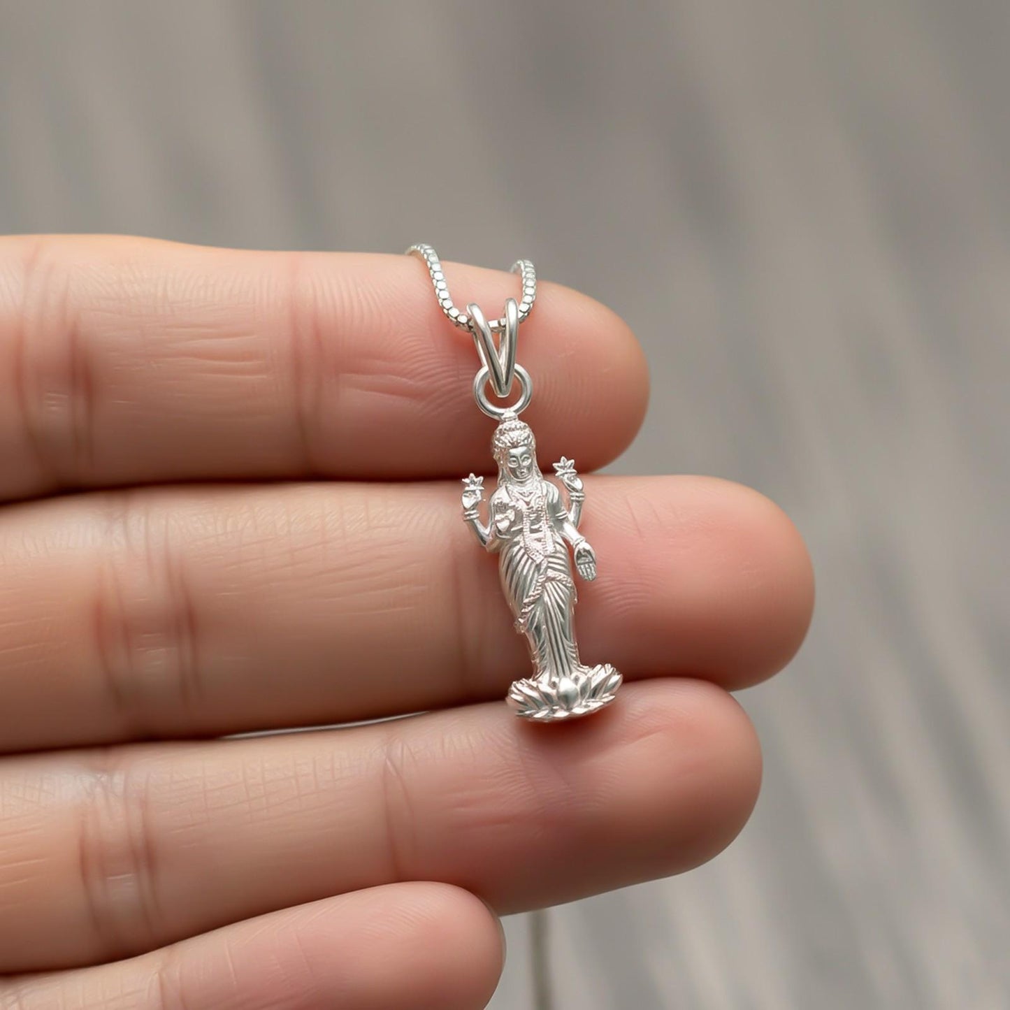 Silver Mata Dhanlaxmi Devi Pendant