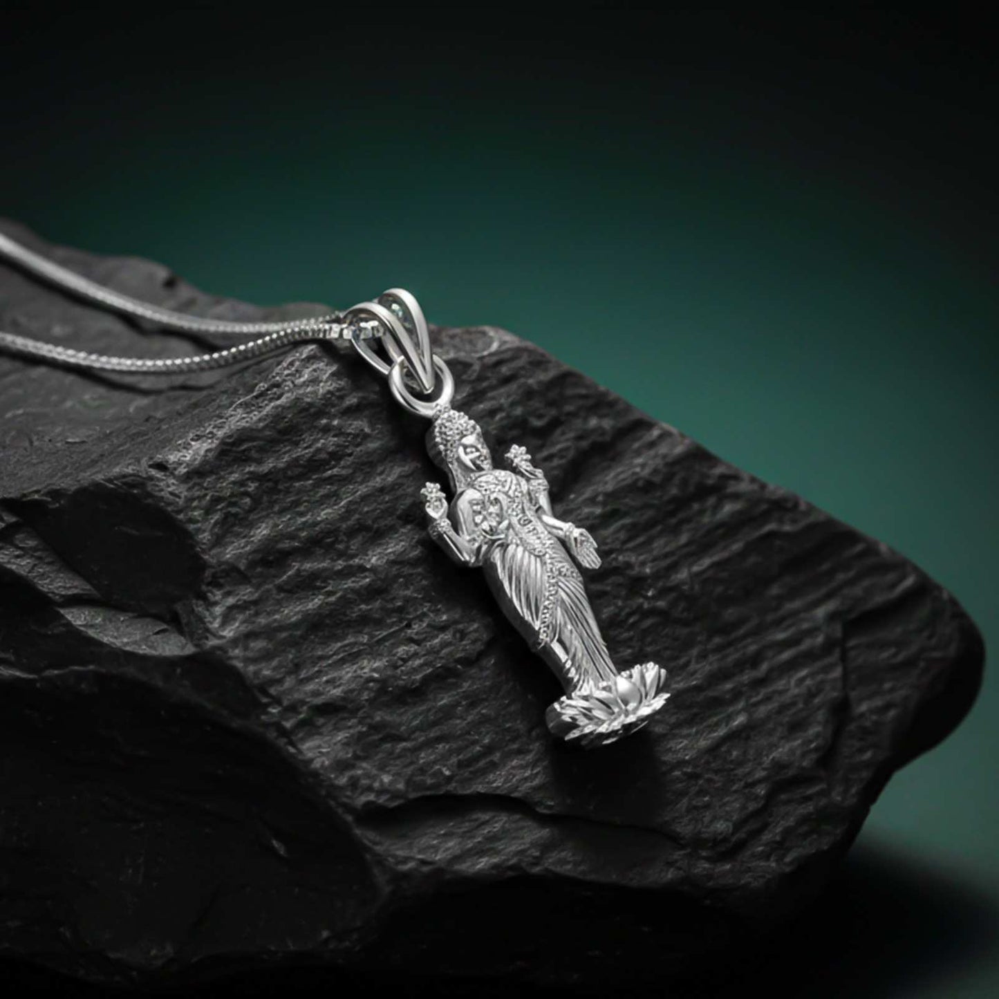 Silver Mata Dhanlaxmi Devi Pendant
