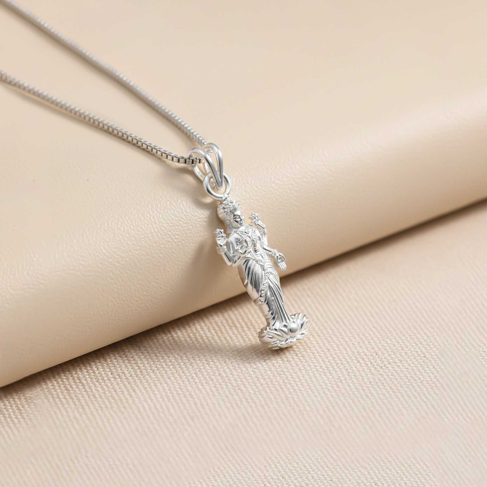 Buy Silver Mata Dhanlaxmi Devi Pendant Online | Zalkari
