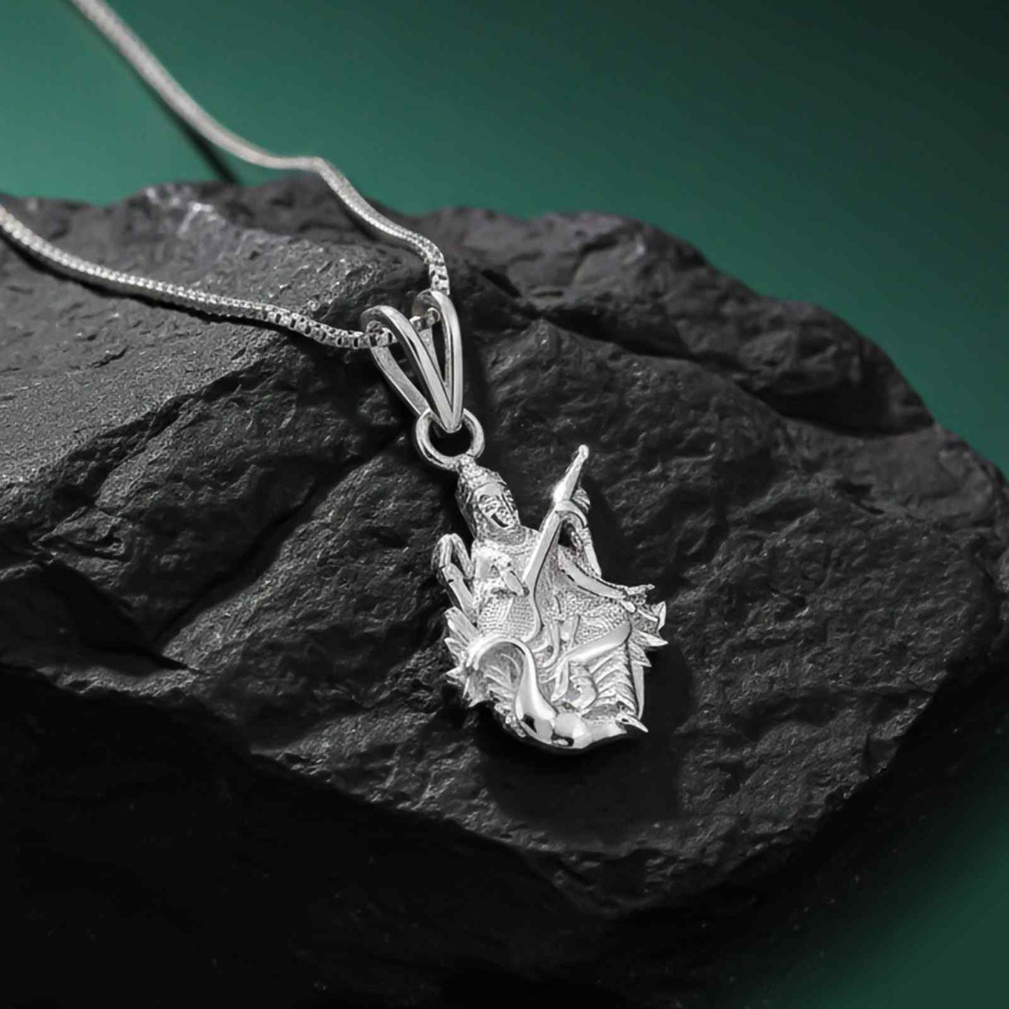 Silver Maa Saraswati With Veena Pendant