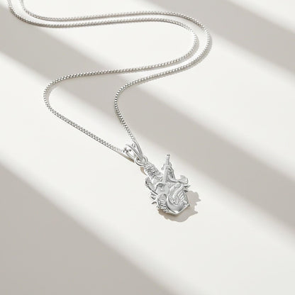 Silver Maa Saraswati With Veena Pendant
