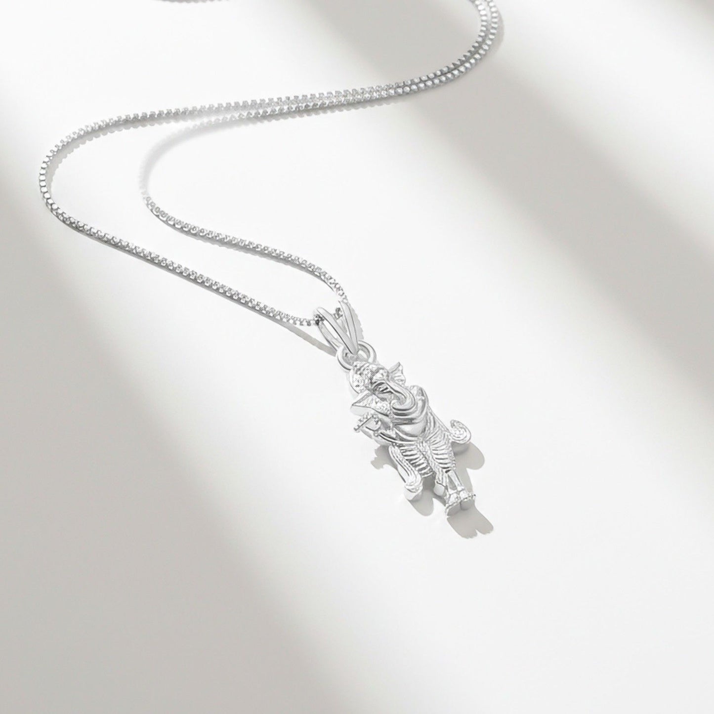 Silver Lord Ganesh Ji Gajanand Vighnaharta Design Pendant