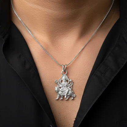 Sterling Silver Goddess Durga Maa Pendant