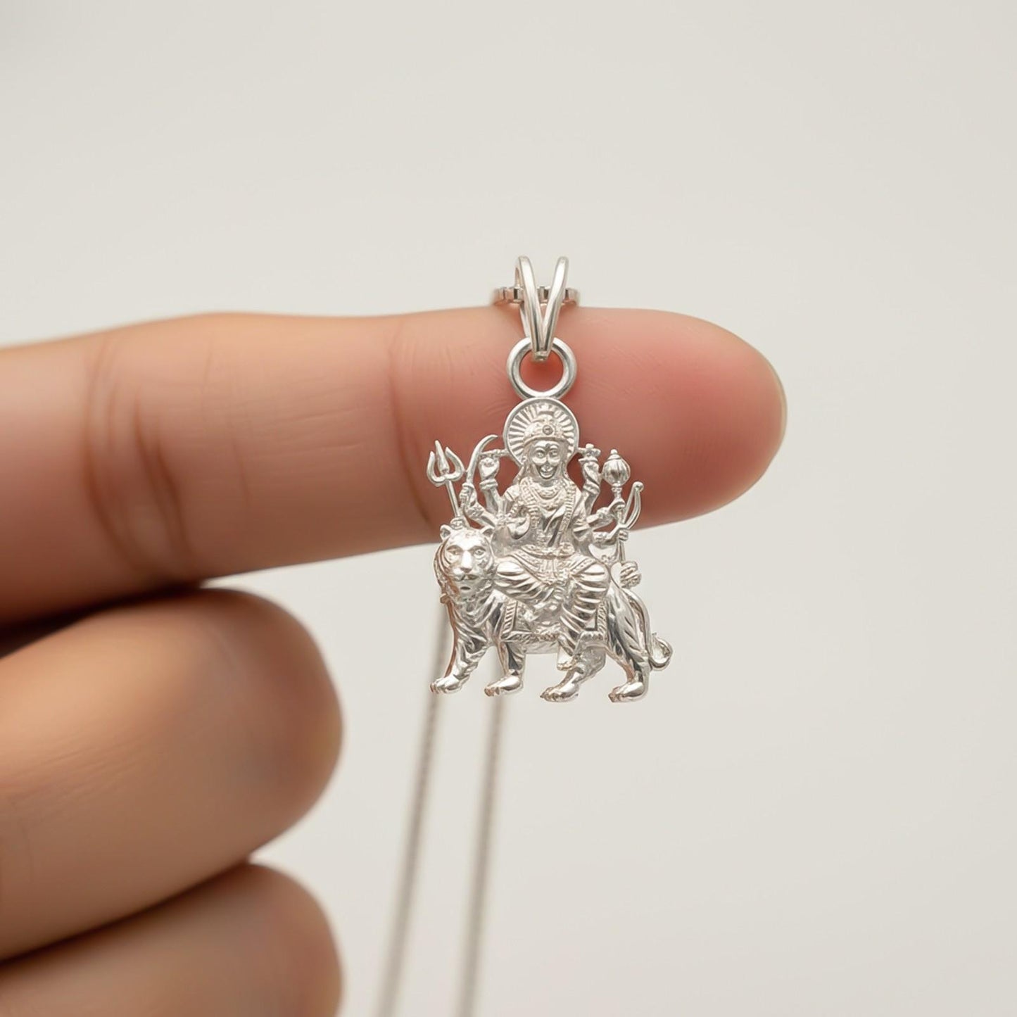 Sterling Silver Goddess Durga Maa Pendant