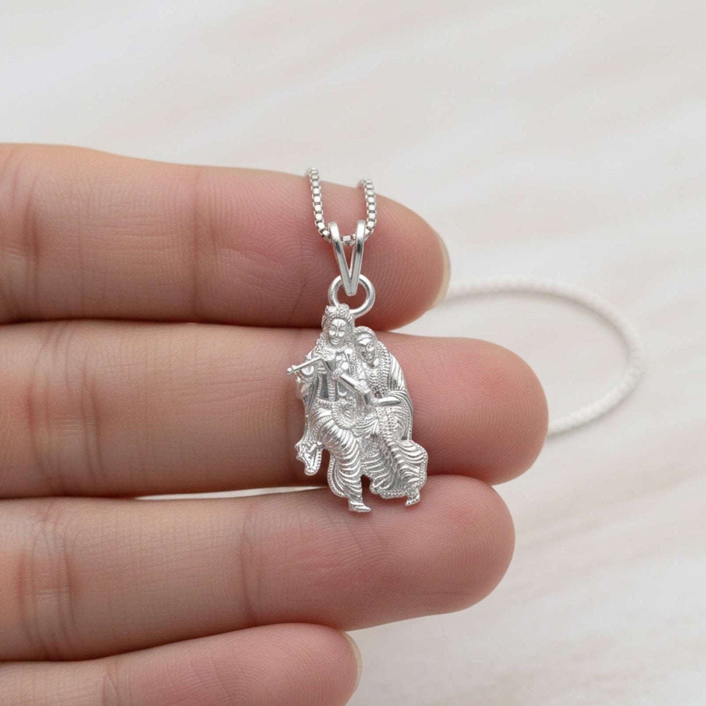 Sterling Silver God Krishna Pendant