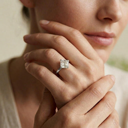 1.44Ct Moissanite Princess Cut Solitaire Ring