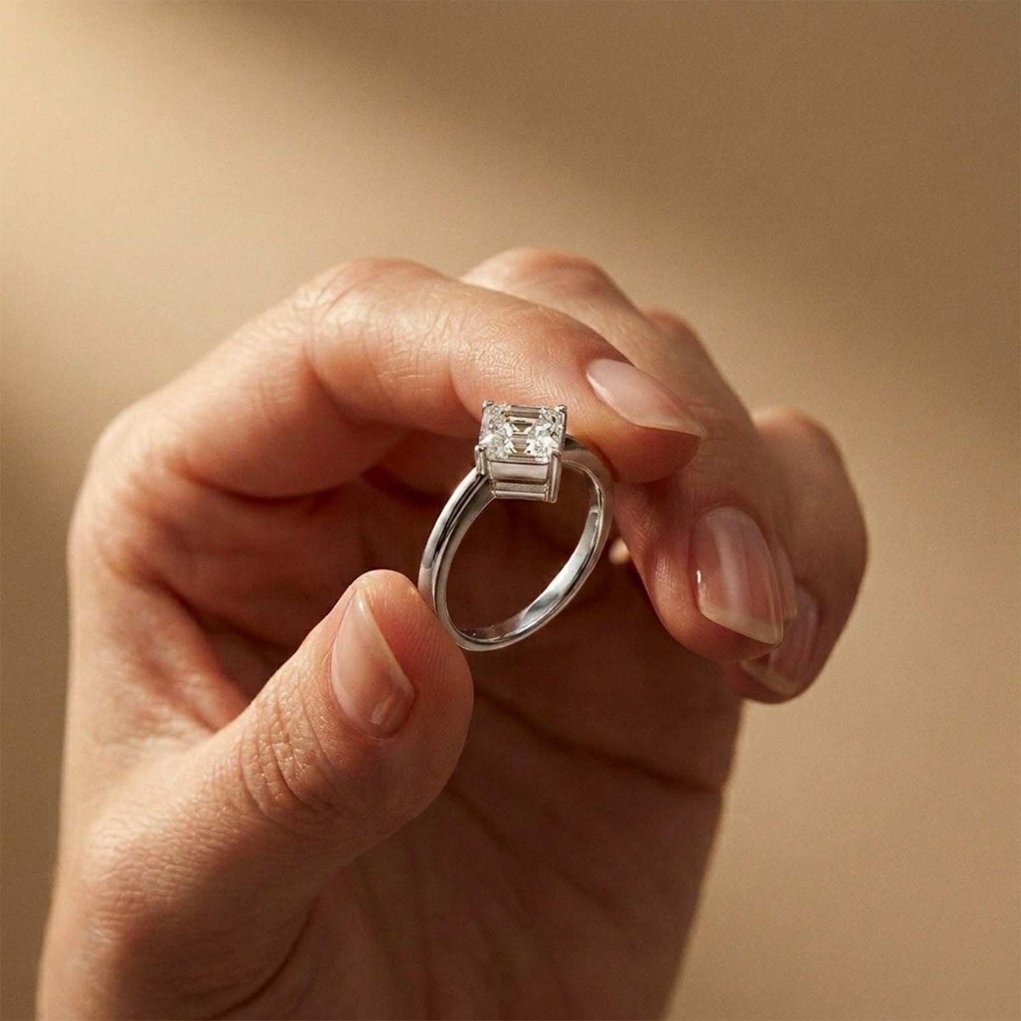 1.44Ct Moissanite Princess Cut Solitaire Ring