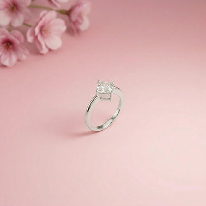 1.44Ct Moissanite Princess Cut Solitaire Ring