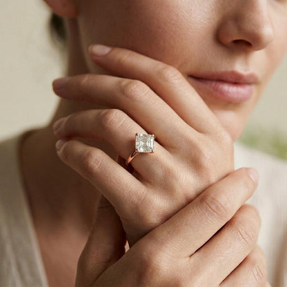 1.44Ct Moissanite Princess Cut Solitaire Ring