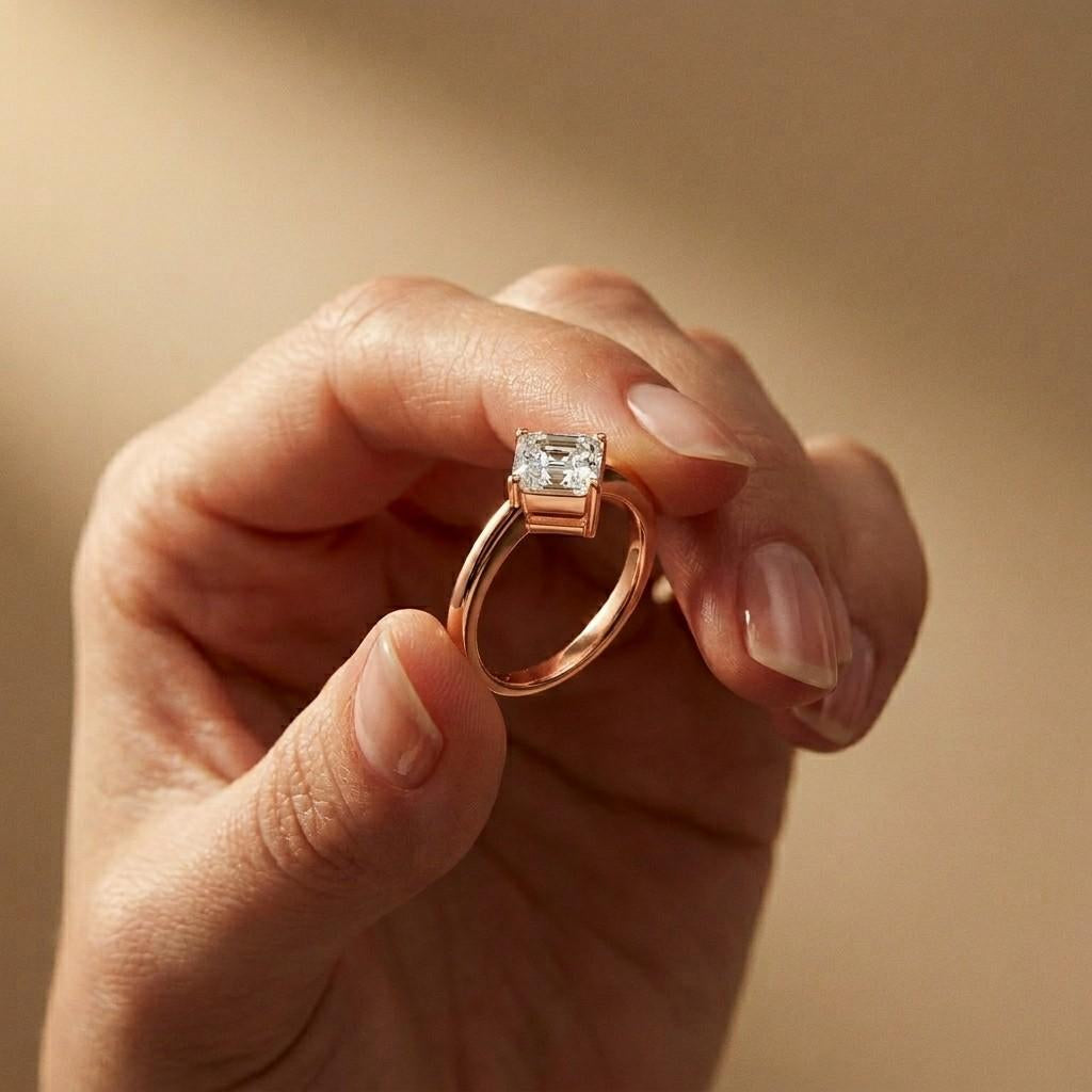1.44Ct Moissanite Princess Cut Solitaire Ring