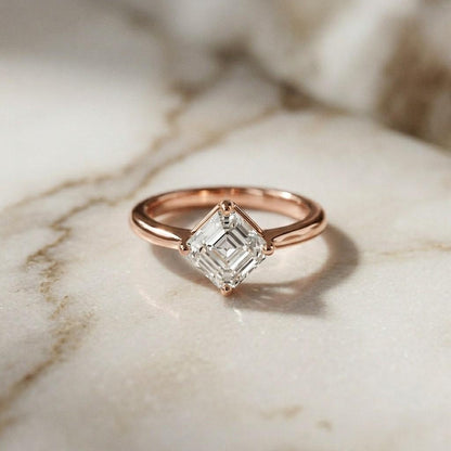 1.44Ct Moissanite Princess Cut Solitaire Ring