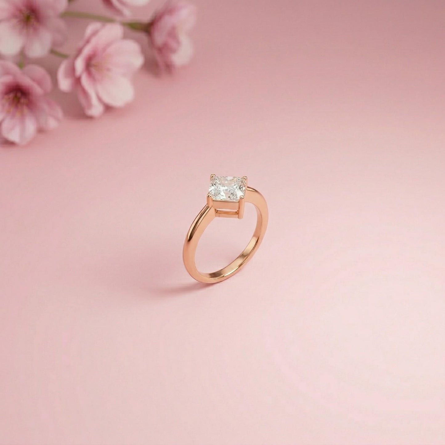 1.44Ct Moissanite Princess Cut Solitaire Ring