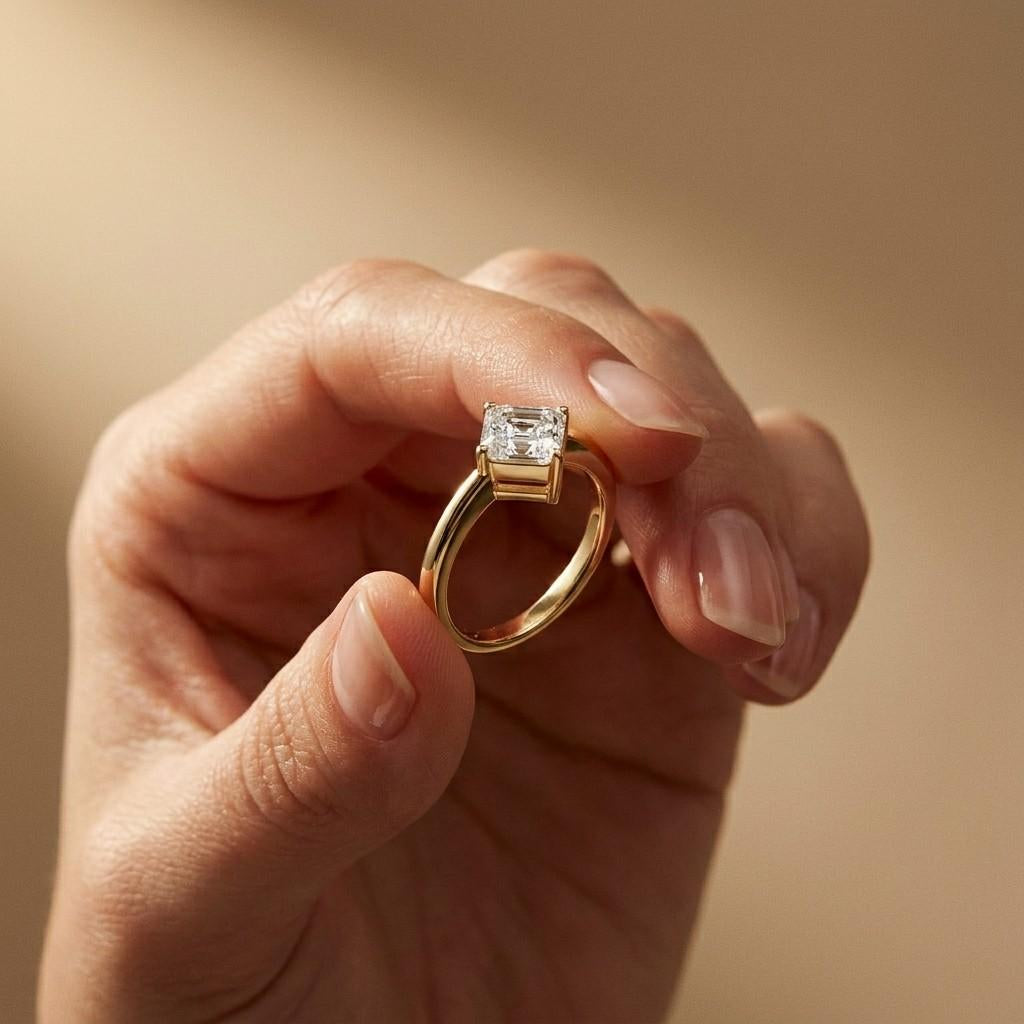 1.44Ct Moissanite Princess Cut Solitaire Ring