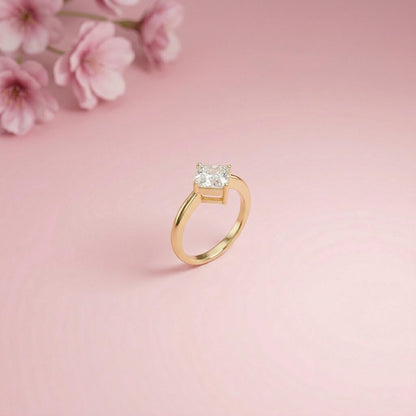 1.44Ct Moissanite Princess Cut Solitaire Ring