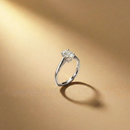 0.78Ct Moissanite Twist Band Oval Solitaire Ring