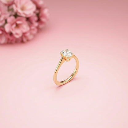 0.78Ct Moissanite Twist Band Oval Solitaire Ring