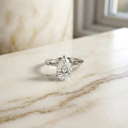 2.71Ct Moissanite Twist Band Oval Solitaire Ring