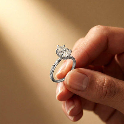 2.71Ct Moissanite Twist Band Oval Solitaire Ring
