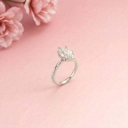 2.71Ct Moissanite Twist Band Oval Solitaire Ring
