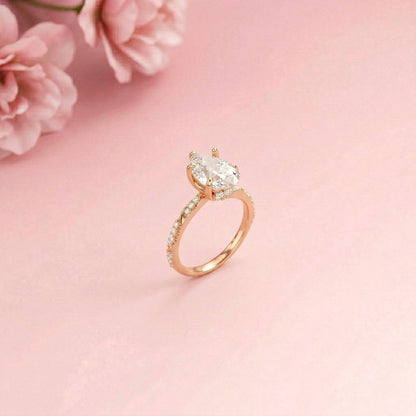 2.71Ct Moissanite Twist Band Oval Solitaire Ring