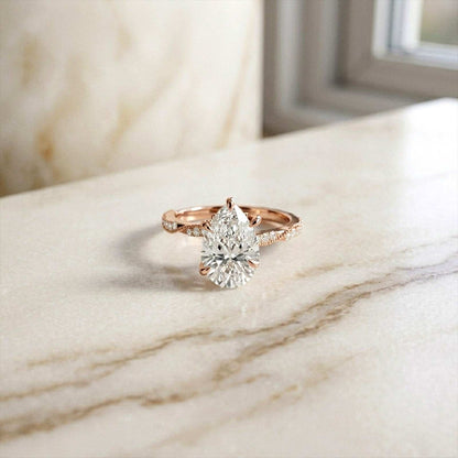 2.71Ct Moissanite Twist Band Oval Solitaire Ring