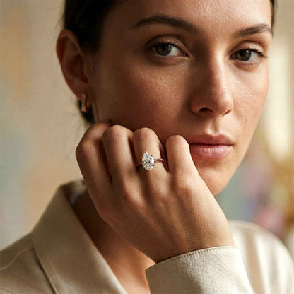 2.71Ct Moissanite Twist Band Oval Solitaire Ring