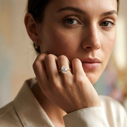 2.71Ct Moissanite Twist Band Oval Solitaire Ring