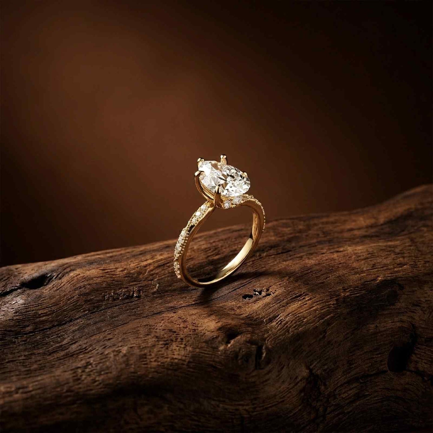 2.71Ct Moissanite Twist Band Oval Solitaire Ring