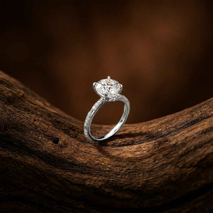 2.58Ct Moissanite Round Brilliant Solitaire Ring