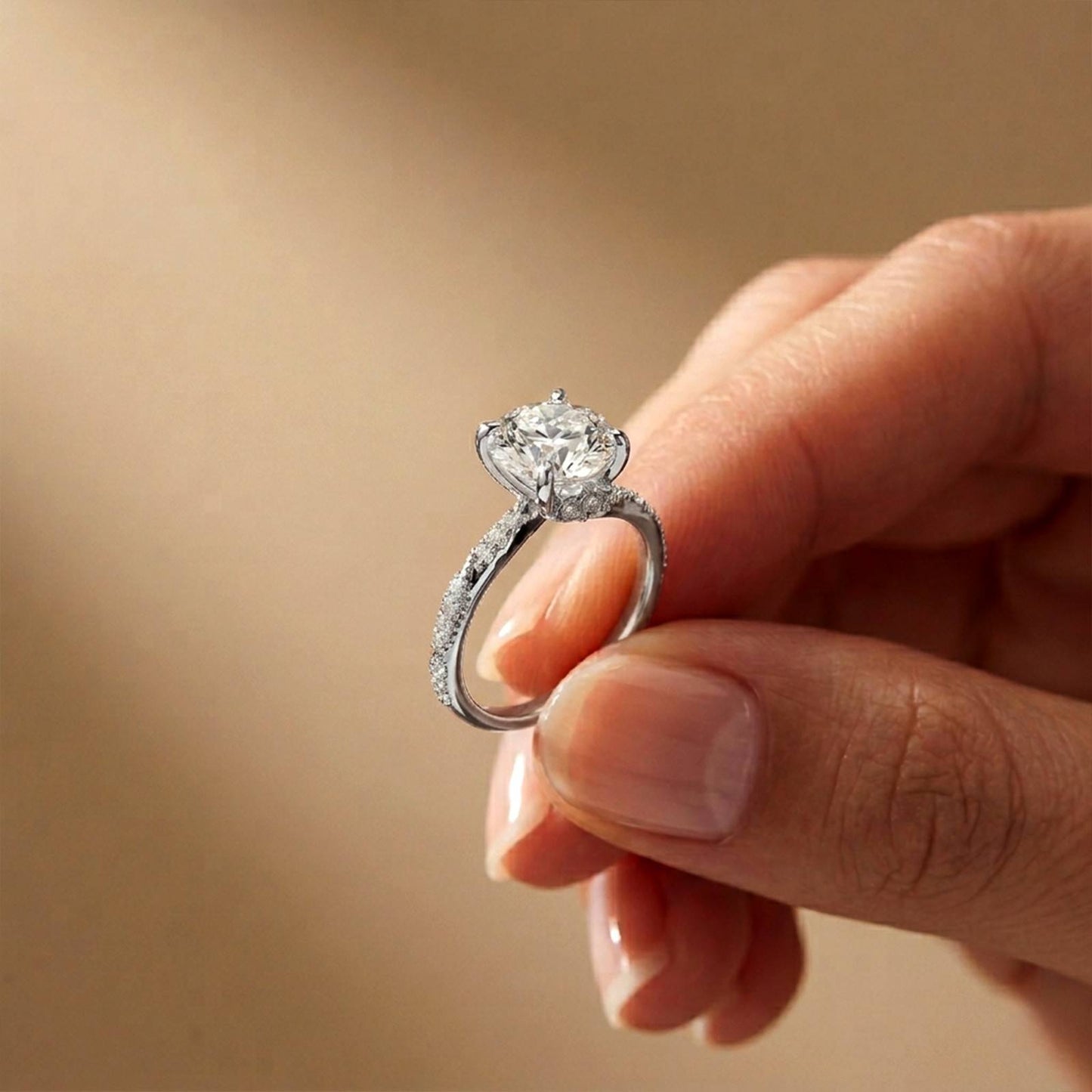 2.58Ct Moissanite Round Brilliant Solitaire Ring