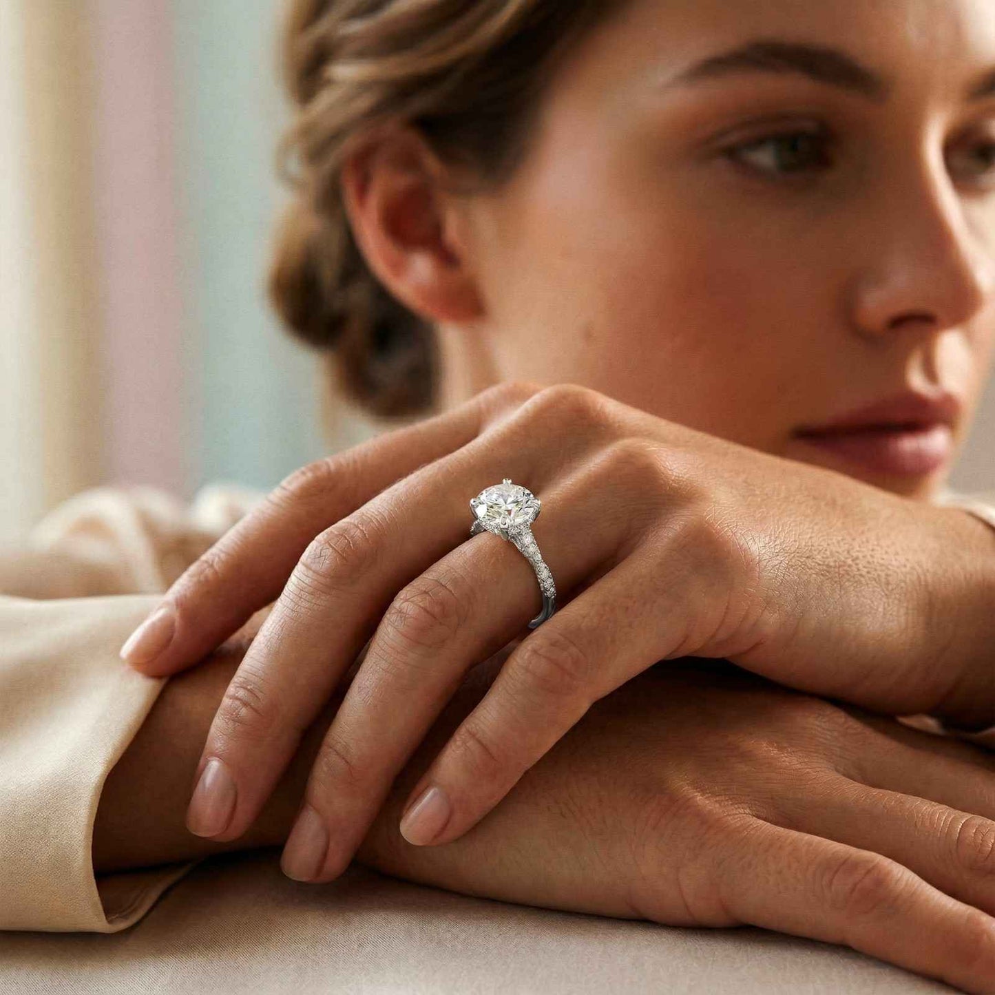 2.58Ct Moissanite Round Brilliant Solitaire Ring
