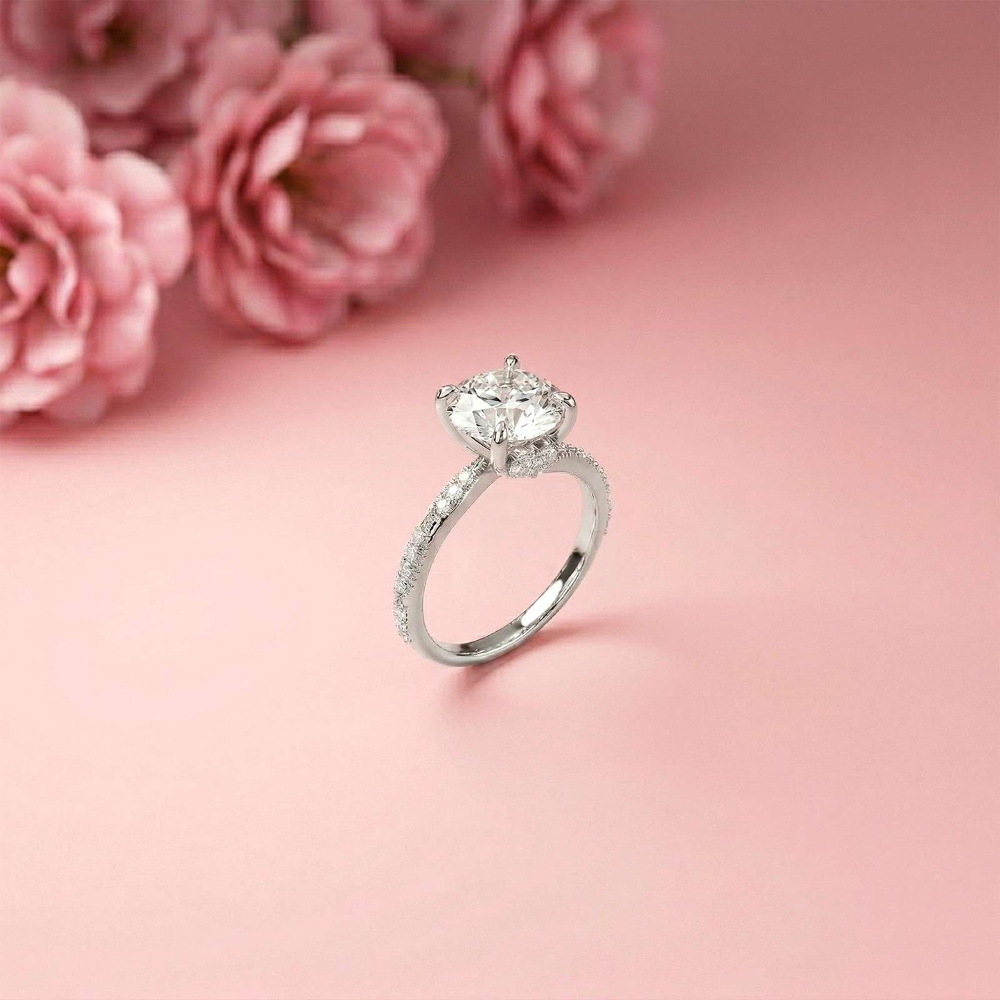2.58Ct Moissanite Round Brilliant Solitaire Ring