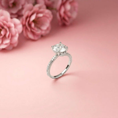 2.58Ct Moissanite Round Brilliant Solitaire Ring