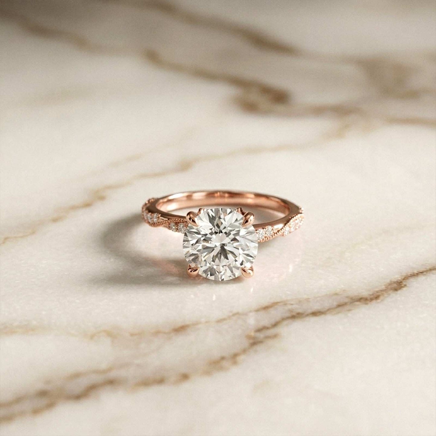 2.58Ct Moissanite Round Brilliant Solitaire Ring