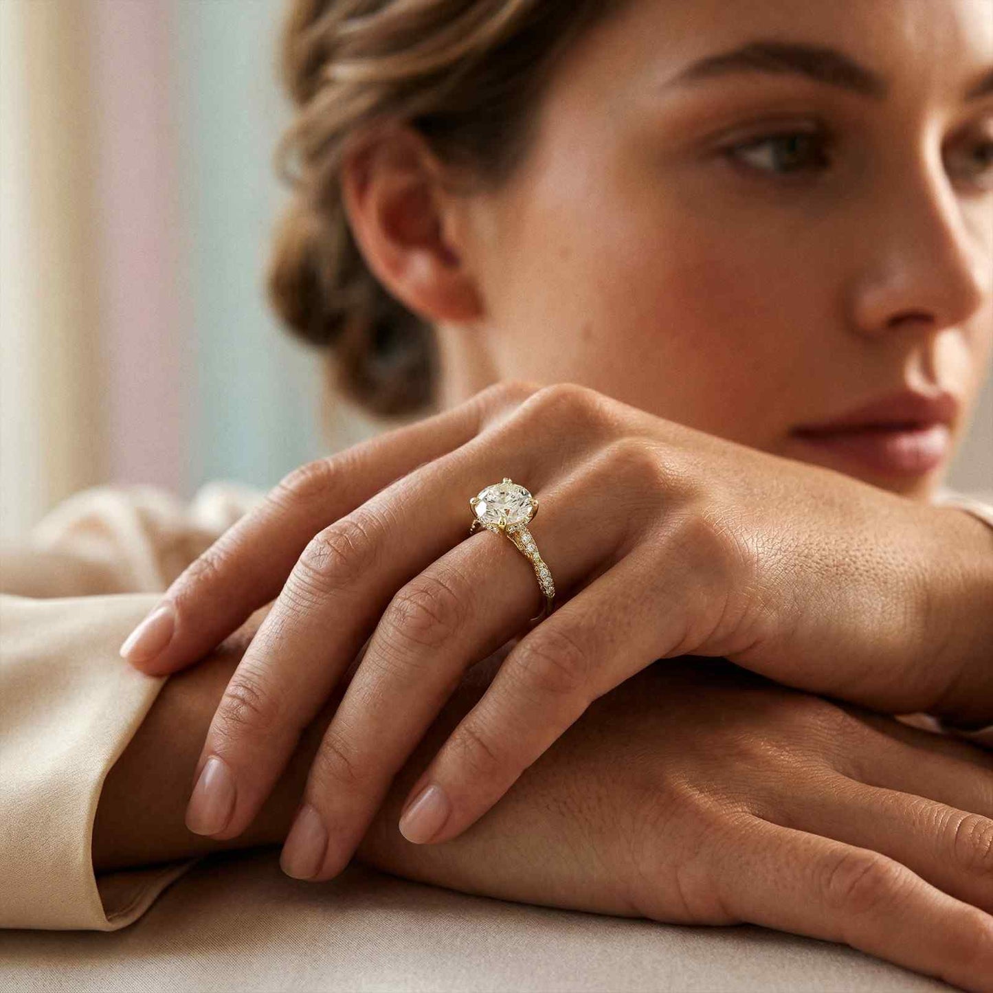 2.58Ct Moissanite Round Brilliant Solitaire Ring