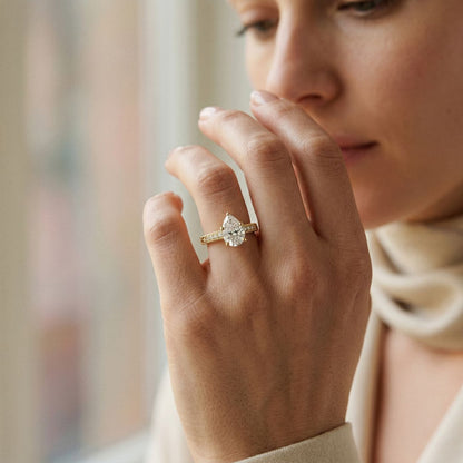 1.38Ct Moissanite Pear Cut Vintage Ring