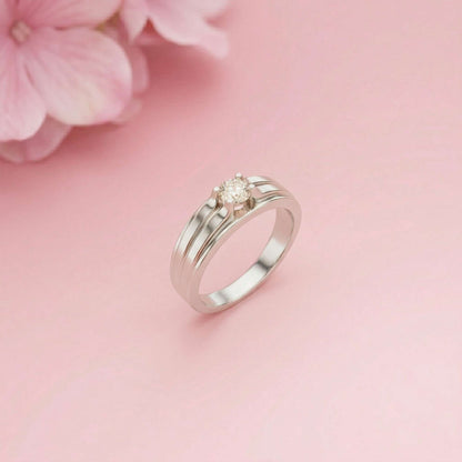 0.75Ct Moissanite Split Shank Solitaire Ring For Men's