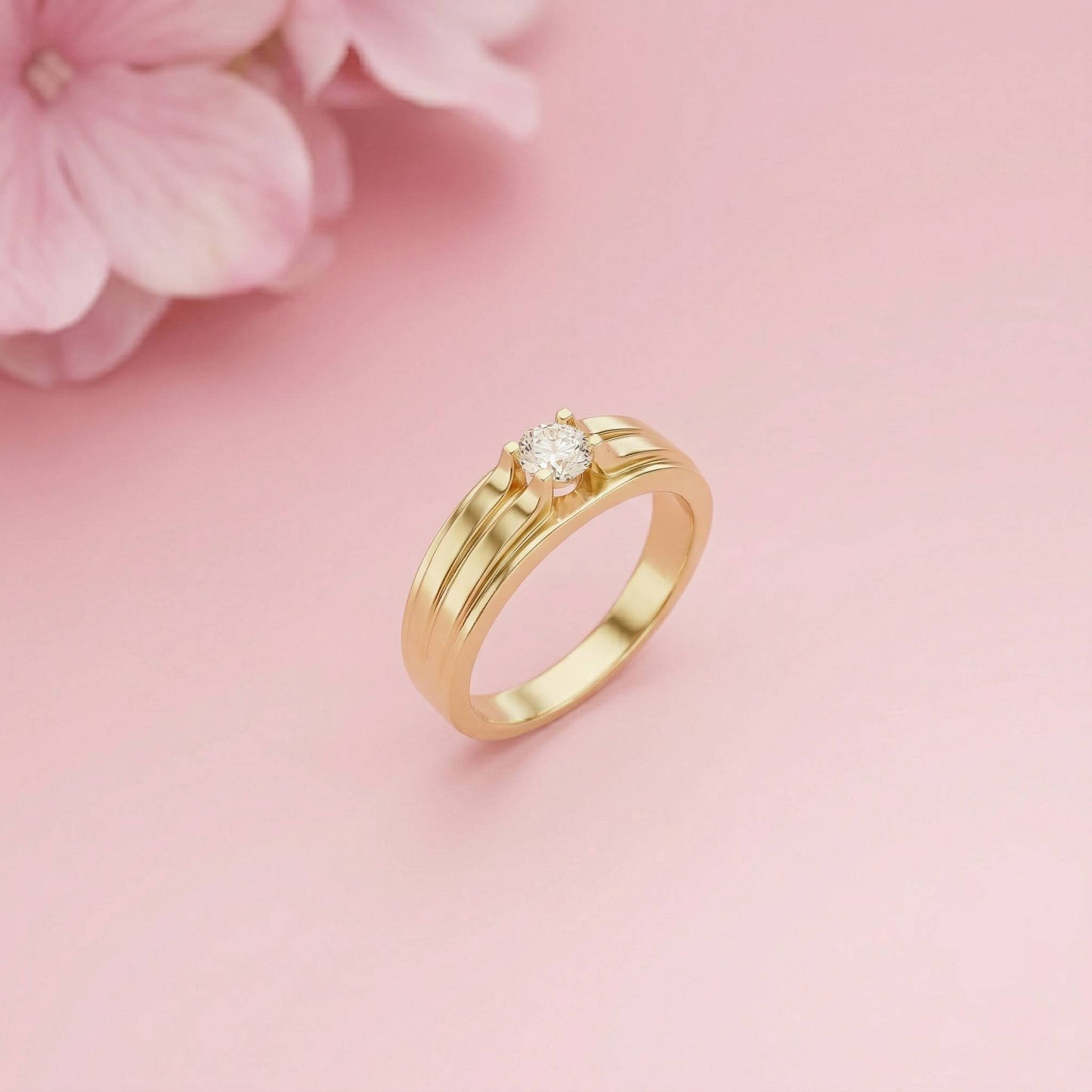 0.75Ct Moissanite Split Shank Solitaire Ring For Men's