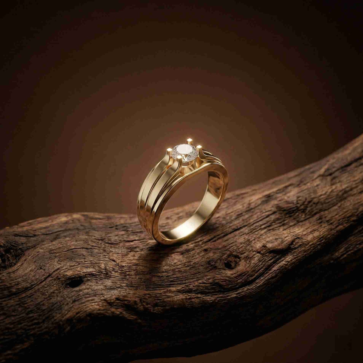 0.75Ct Moissanite Split Shank Solitaire Ring For Men's