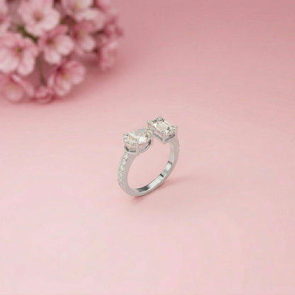 2.1Ct Moissanite Marquise & Emerald Cut Ring