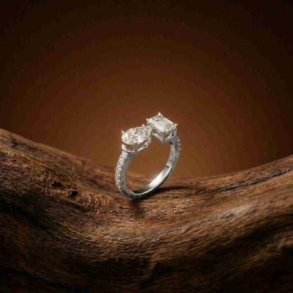 2.1Ct Moissanite Marquise & Emerald Cut Ring
